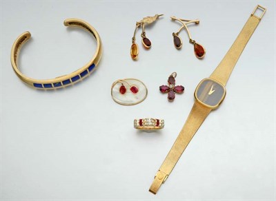 Lot 2265 - Group of Gold and Colored Stone Jewelry
