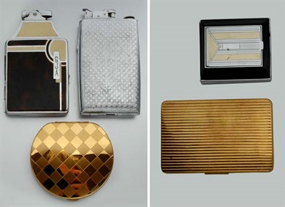 Lot 2140 - Group of Metal Compacts, Case and Cigarette Lighters
