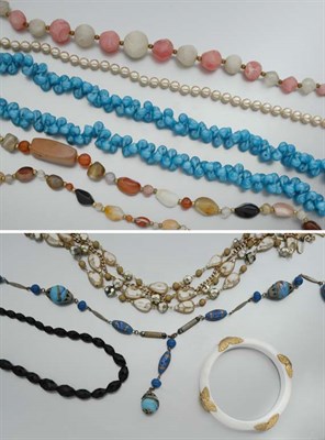 Lot 2148 - Assorted Group of Cameos and Bead Necklaces