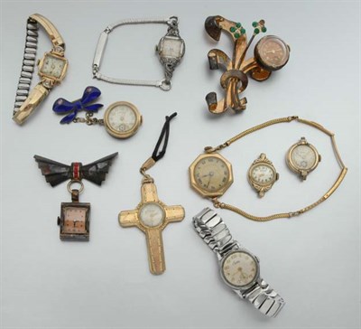 Lot 2789 - Assorted Group of Lady's Lapel Watches and Wristwatches