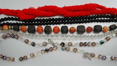 Lot 2157 - Assorted Group of Glass Bead Necklaces and Costume Jewelry