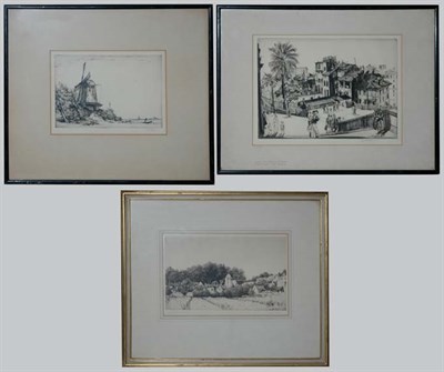 Lot 1141 - Job Nixon ROME, THE SPANISH STEPS Drypoint,...