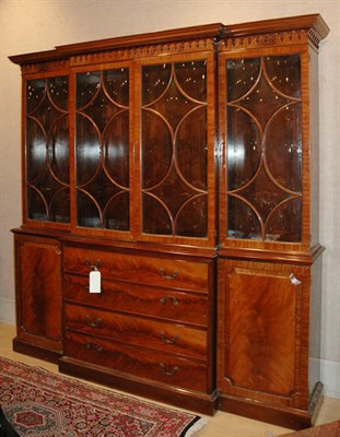 Lot 503 - George III Style Mahogany Breakfront Bookcase...