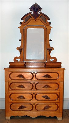 Lot 3125 - Victorian Oak Dresser with Mirror Height 6...