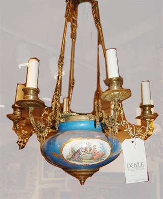 Lot 4177 - Sevres Style Porcelain and Gilt-Metal...