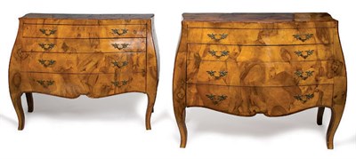 Lot 4462 - Pair of Continental Rococo Style Walnut...