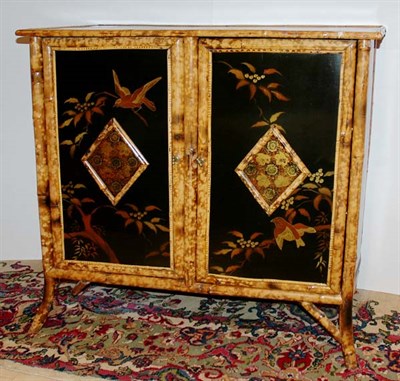 Lot 4580 - Chinoiserie Decorated Bamboo Side Cabinet The...