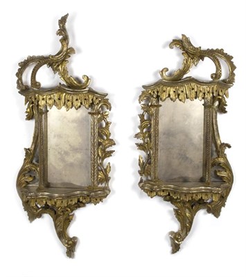 Lot 4192 - Pair of Rococo Style Painted Wood Mirrors Each...