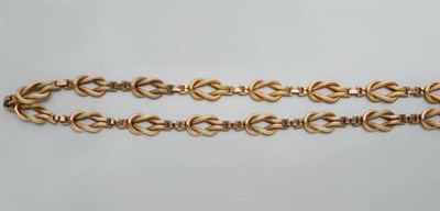 Lot 2878 - Two-Color Gold Necklace and Pair of Earclips