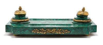 Lot 4261 - Empire Style Gilt-Metal Mounted Malachite...