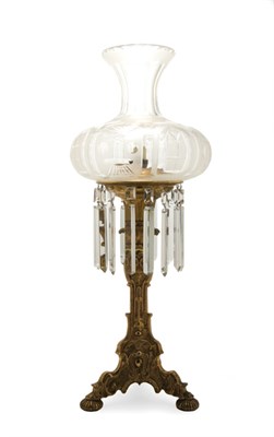 Lot 2293 - Gilt-Brass and Glass Sinumbra Lamp Mid 19th...