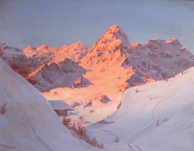 Lot 3010 - Hans Barma 20th Century Ortler at Sunrise...
