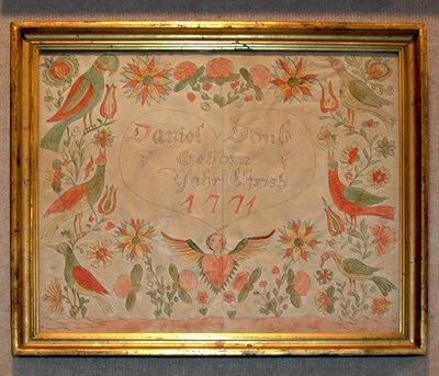 Lot 2120 - Ink and Watercolor Pennsylvania Dutch School...