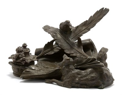 Lot 4510 - Bronze Inkstand After a model by J. Moigniez...