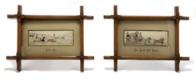 Lot 4473 - Pair of Oak Framed Stevens-Graphs Each woven...