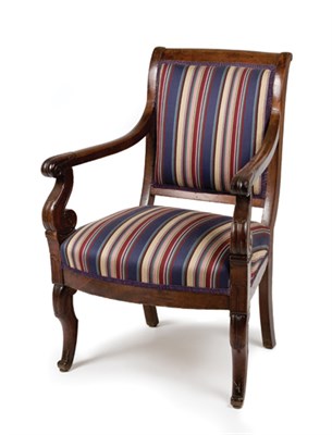 Lot 2150 - Classical Mahogany Upholstered Armchair...