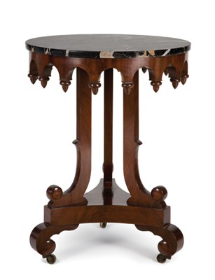 Lot 2296 - Gothic Revival Marble Top Mahogany Occasional...