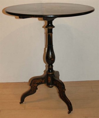 Lot 129 - Victorian Style Floral Decorated Black Painted...