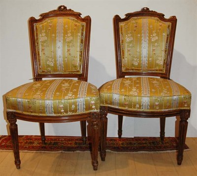 Lot 4555 - Pair of Louis XVI Style Beechwood Side Chairs...