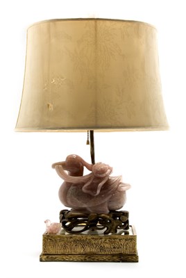 Lot 4480 - Chinese Carved Lavender Jade and Rose Quartz...