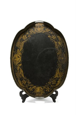 Lot 2175 - Tole Tray Of double-elliptical form, the gilt...