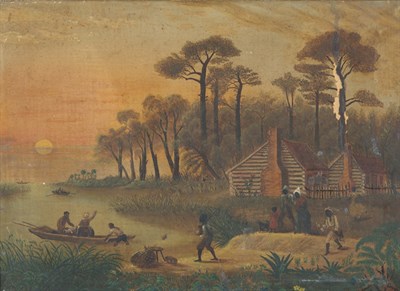 Lot 2036 - American School 19th Century Leaving Home,...