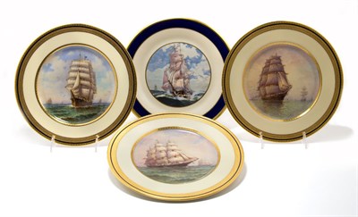 Lot 4554 - Four Lenox Gilt Decorated Porcelain Cabinet...