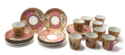 Lot 4110 - Set of Sevres Style Gilt and Polychrome...