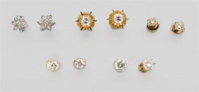 Lot 2755 - Group of Assorted Diamond, Simulated Diamond, Colored Stone and Synthetic Stone Stud Earrings