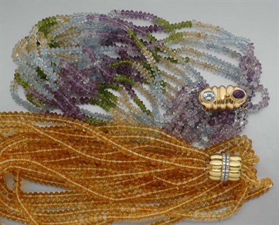 Lot 2910 - Group of Assorted Colored Stone Bead Necklaces