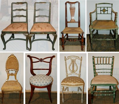 Lot 1178 - Group of Chairs Including turned wood side...