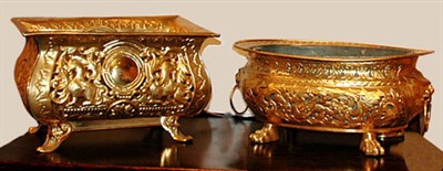 Lot 1190 - Two Gold Painted Metal Jardinieres Height of...