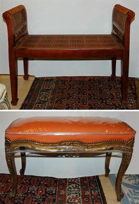 Lot 1193 - Louis XV Style Gilt-Wood Bench; Together with...