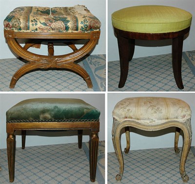 Lot 1197 - Group of Four Stools Including a Louis XVI...