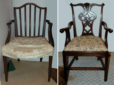 Lot 1203 - Two George III Style Mahogany Armchairs