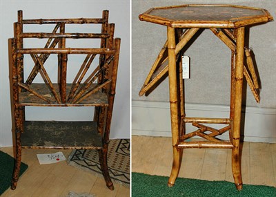 Lot 1205 - Regency Style Bamboo Two-Tier Octagonal Table;...