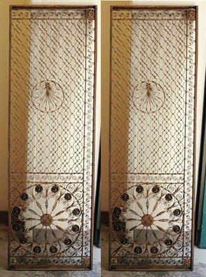 Lot 1228 - Scrolled Iron Two-Panel Screen Height 6 feet...