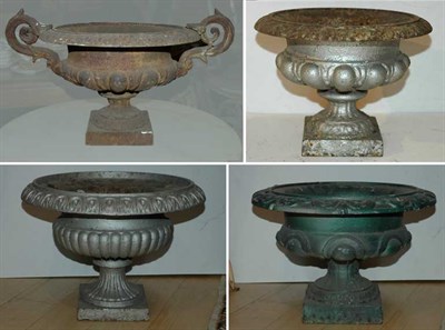 Lot 1238 - Group of Neoclassical Style Cast Iron Garden...