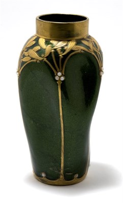 Lot 4409 - Mont Joye Gilt Decorated Glass Vase Circa 1900...