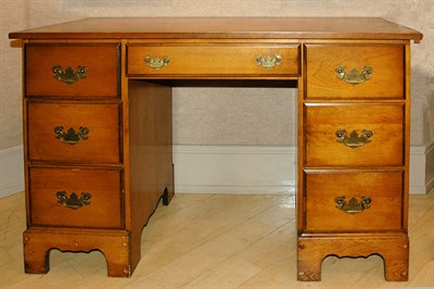 Lot 1245 - George III Style Fruitwood Pedestal Desk...