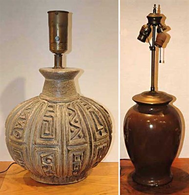 Lot 1260 - Two Ceramic Lamps Height of taller 26 1/2 inches.