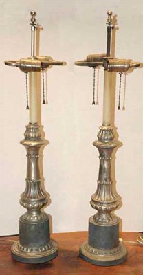 Lot 1261 - Pair of Neoclassical Style Columnar Two-Light...
