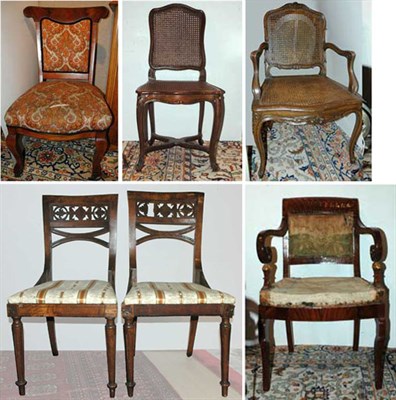 Lot 1272 - Group of Six Dining Chairs Including a pair of...