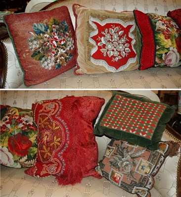 Lot 600 - Group of Ten Needlepoint Pillows