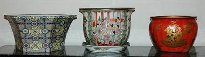 Lot 1311 - Group of Three Asian Porcelain Jardinieres...