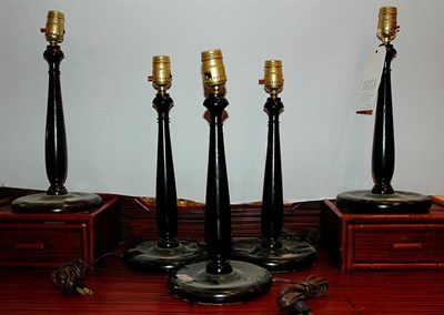 Lot 1317 - Group of Five George III Style Turned Wood...