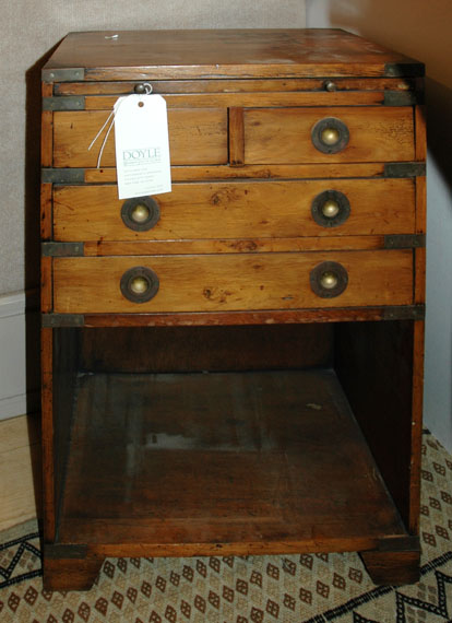 Lot 1323 - George III Style Brass Bound Fruitwood...