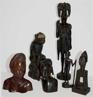 Lot 1328 - Group of Carved Wood Tribal Figures...