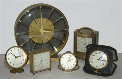 Lot 1337 - Group of Brass Boudoir and Desk Clocks...