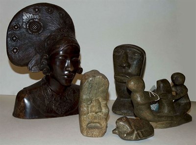 Lot 1343 - Group of Tribal Carved Wood and Ivory...